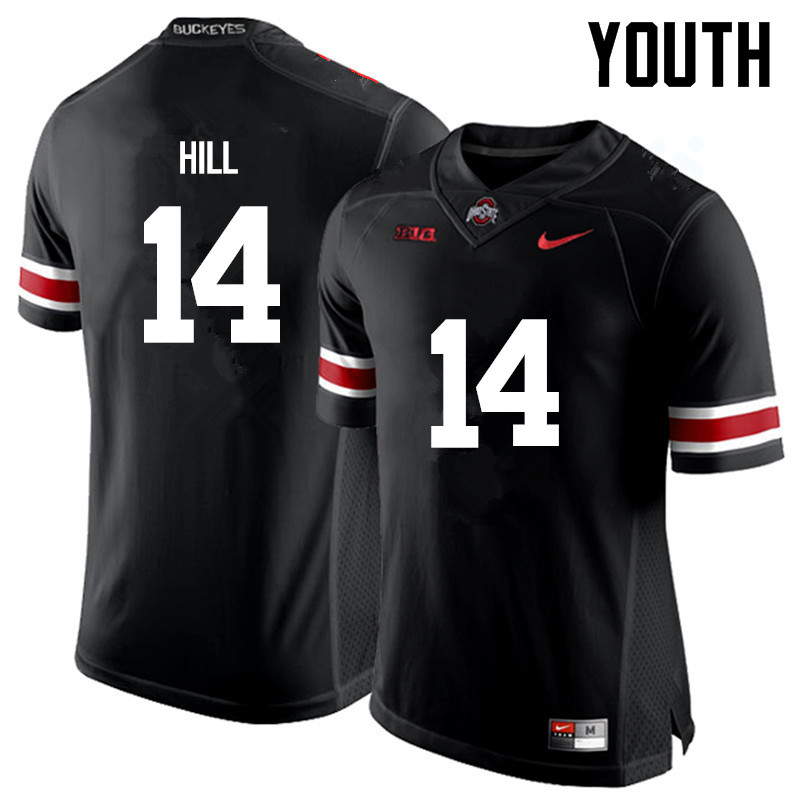 Ohio State Buckeyes KJ Hill Youth #14 Black Game Stitched College Football Jersey